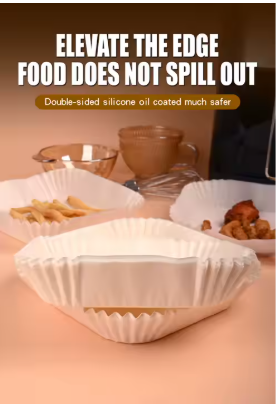 Air Fryer Paper Liners Disposable Non-Stick Parchment Sheet Oil Baking Paper for Air Fryer Barbecue Plate Food Oven Baking Paper
