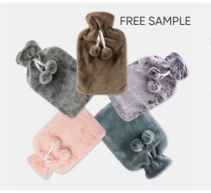 Hot Water Bottle Rubber with Soft Cover (2 Liter) Hot Water Bag for Cramps, Pain Relief, Removable Hot Cold Pack Hot Water Bed Warmer