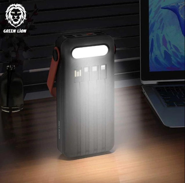 Green lion 30,000mAh Solar PD 22.5W Fast charging power bank.