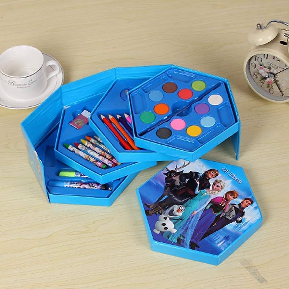 Top Seller Colorful, high quality Pieces Non-Toxic Plastic Case Kids Painting Drawing Art Set Coloring Book Stationery Set with Easel