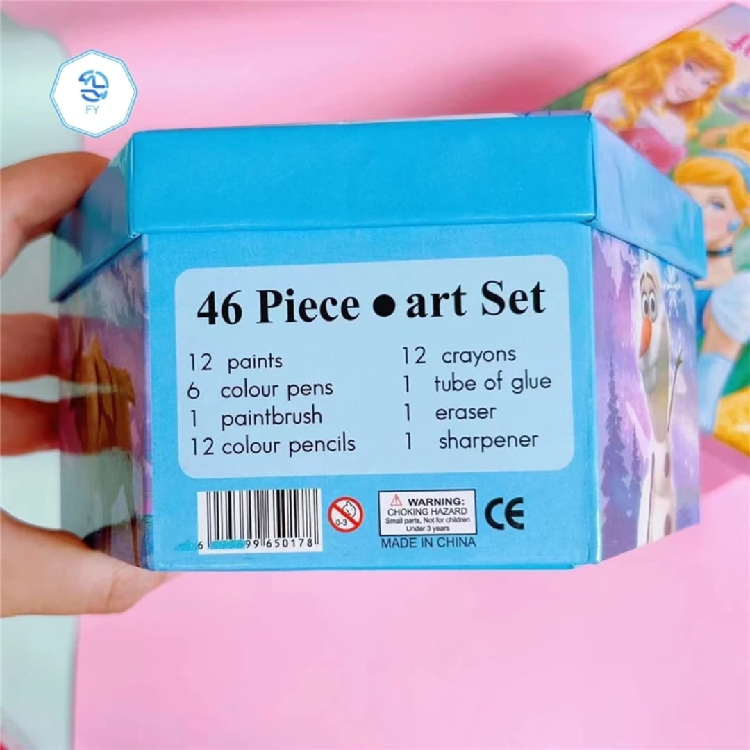 Top Seller Colorful, high quality Pieces Non-Toxic Plastic Case Kids Painting Drawing Art Set Coloring Book Stationery Set with Easel