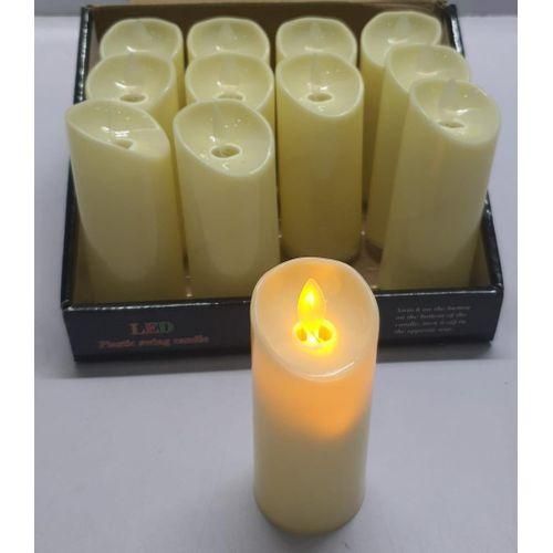 Led Pillar Candle Plastic Ivory White Battery Powered Artificial Candles Flameless Led Candles Home Party Daily