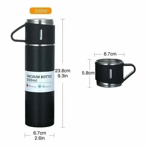 Un breakable stainless steel Gift pack thermocup 500ml +130ml cups &gift bag