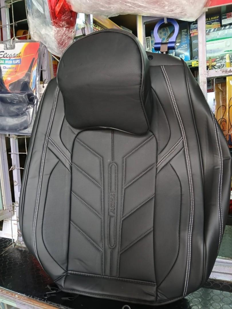 *Pu Leather Waterproof Car Seat Covers With Lumber Support Pillows 5 Seater* 

With headrest