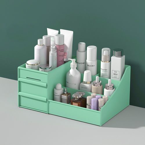 Makeup Organizer Cosmetic Table Organizer Jewelry Storage.Desk makeup organizer with drawer and compartment design, which could hold different items at the same time
Stylish desk organizer, great for