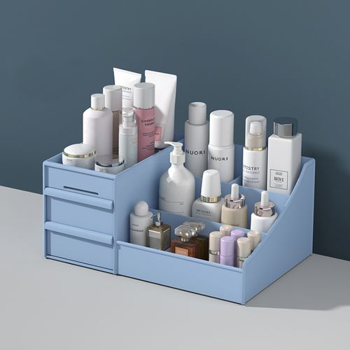 Makeup Organizer Cosmetic Table Organizer Jewelry Storage.Desk makeup organizer with drawer and compartment design, which could hold different items at the same time
Stylish desk organizer, great for