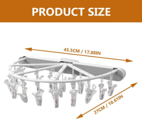 👁semi circular punch free foldable 24 peg underwear organizer rack