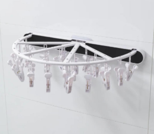 👁semi circular punch free foldable 24 peg underwear organizer rack