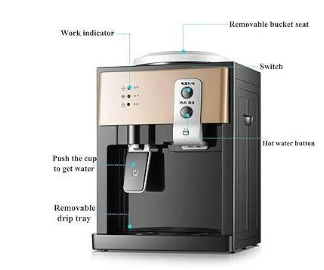 IPCONE Table Top Water Dispenser Silver– Compact, Hot & Normal Water Dispenser With Child Safety Lock, Energy-Efficient, And Sleek Silver Design