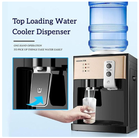 IPCONE Table Top Water Dispenser Silver– Compact, Hot & Normal Water Dispenser With Child Safety Lock, Energy-Efficient, And Sleek Silver Design