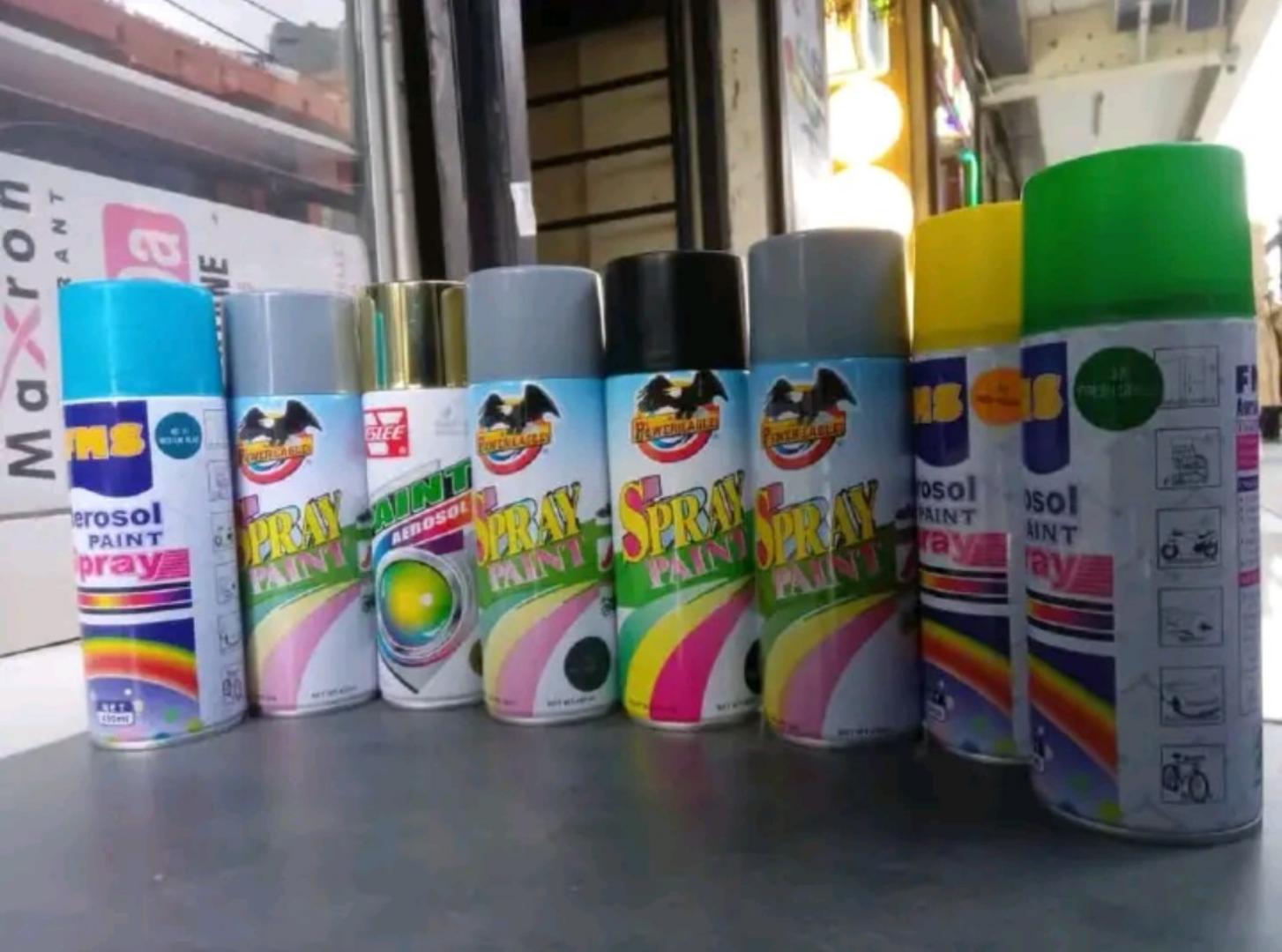 Spray Paint Black,Silver,Gold,Yellow,White,Red,Green,Pink,Blue (450ml)