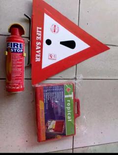 Car Emergency Safety Kit – First Aid Kit, Fire Extinguisher & Warning Triangle