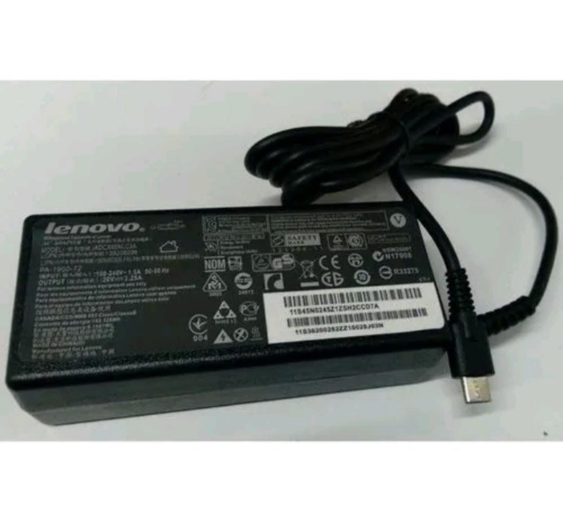 Lenovo 65W USB-C Laptop Charger with Power Cable - Universal Compatibility for Lenovo - Fast Charging Adapter for Laptops, Tablets, and Smartphones