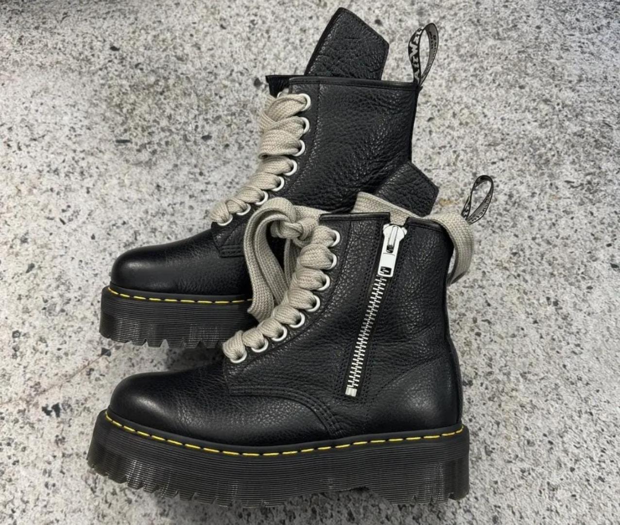 Original Dr. Martens Premium Leather Double Sole Boots, Casual High Quality High Cut Unisex Shoes