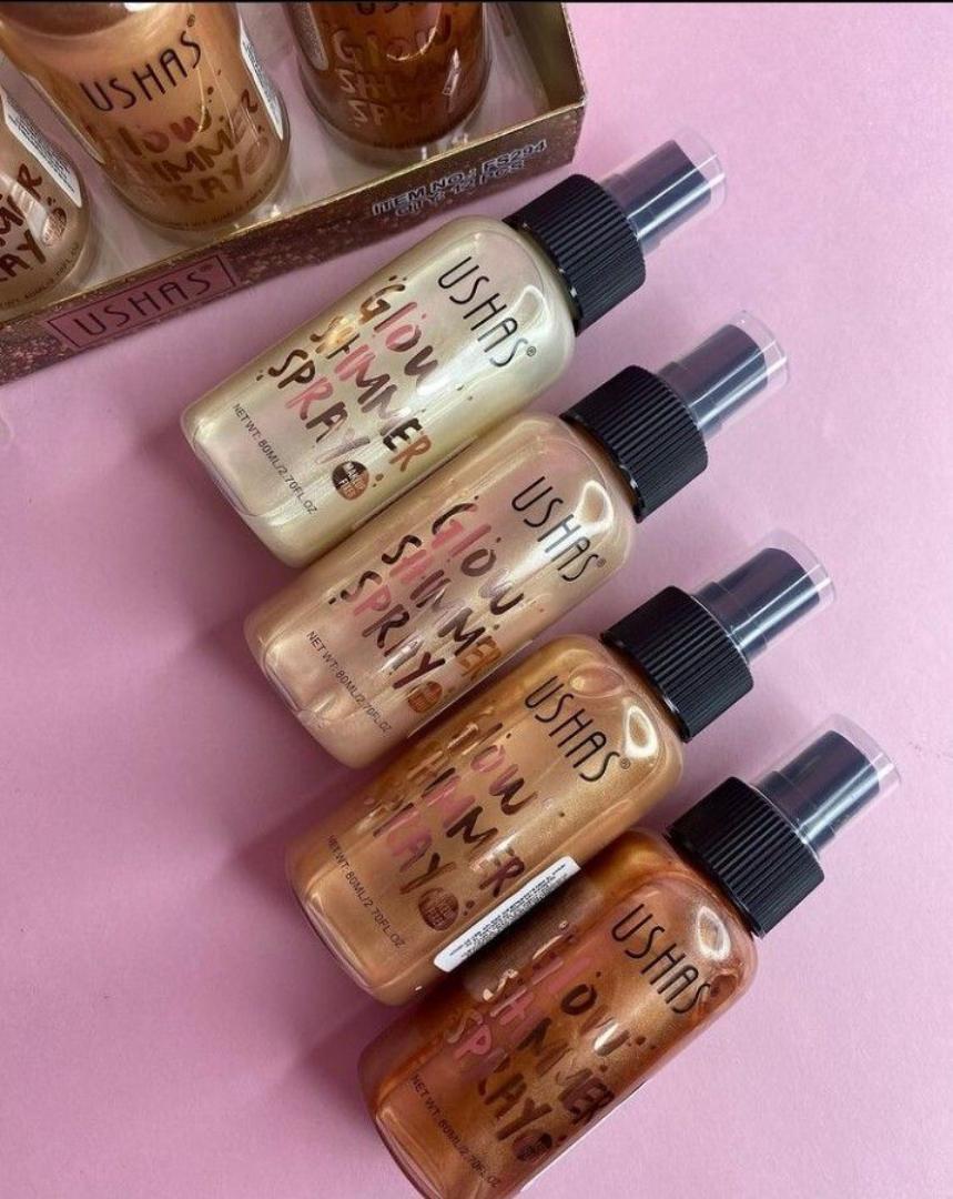Ushas Glow Radiance Shimmer Spray – Illuminating Body & Face Mist with Light-Reflecting Particles