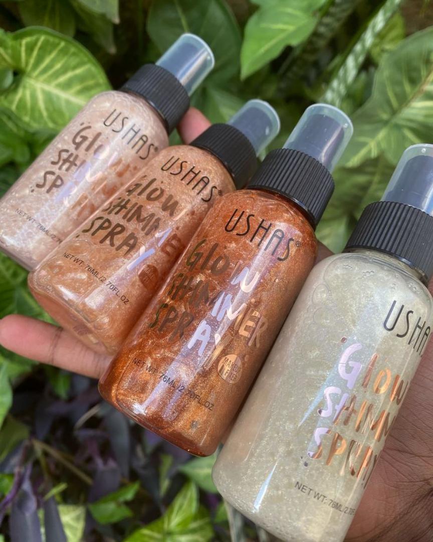 Ushas Glow Radiance Shimmer Spray – Illuminating Body & Face Mist with Light-Reflecting Particles