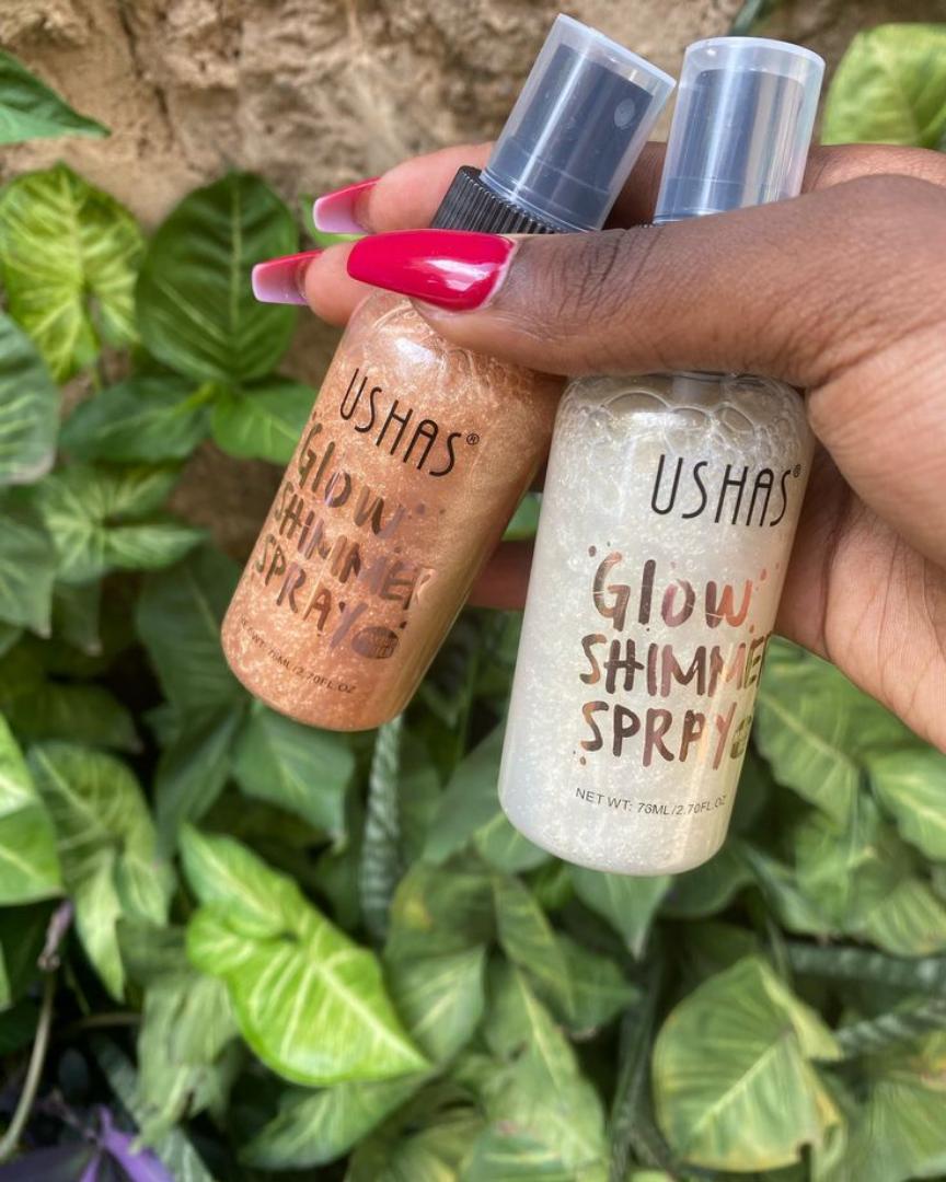 Ushas Glow Radiance Shimmer Spray – Illuminating Body & Face Mist with Light-Reflecting Particles