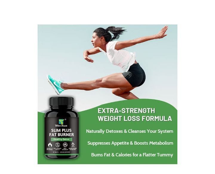 SLIM PLUS FAT BURNER Healthy Detox Dietary Supplements that helps support fat breakdown, suppress appetite, boost metabolism and enhance calorie expenditure-Results start showing in 7days