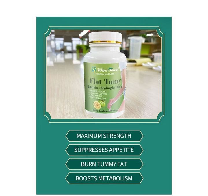 Flat Tummy Tablet With Garcinia Cambogia (800mg) Wins Town Flat Tummy Pills Garcinia Cambogia 60 Capsules Burns Tummy, Suppresses Appetite, and Boosts High Metabolism.