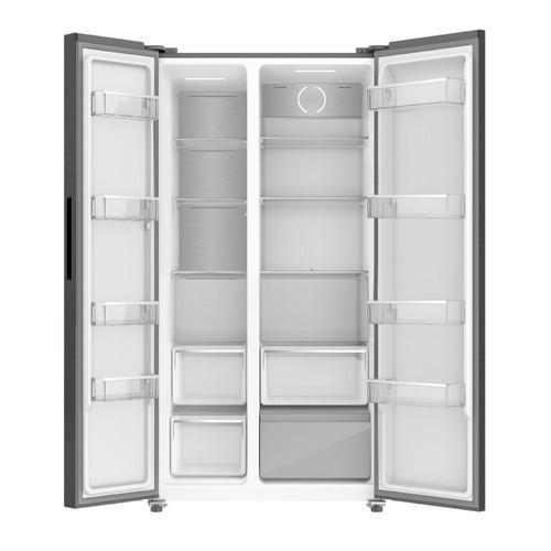 Mika Fridge, 595L, 2 Door Side By Side, No Frost, INVERTER Compressor, Inox Line Brush, Water Dispenser