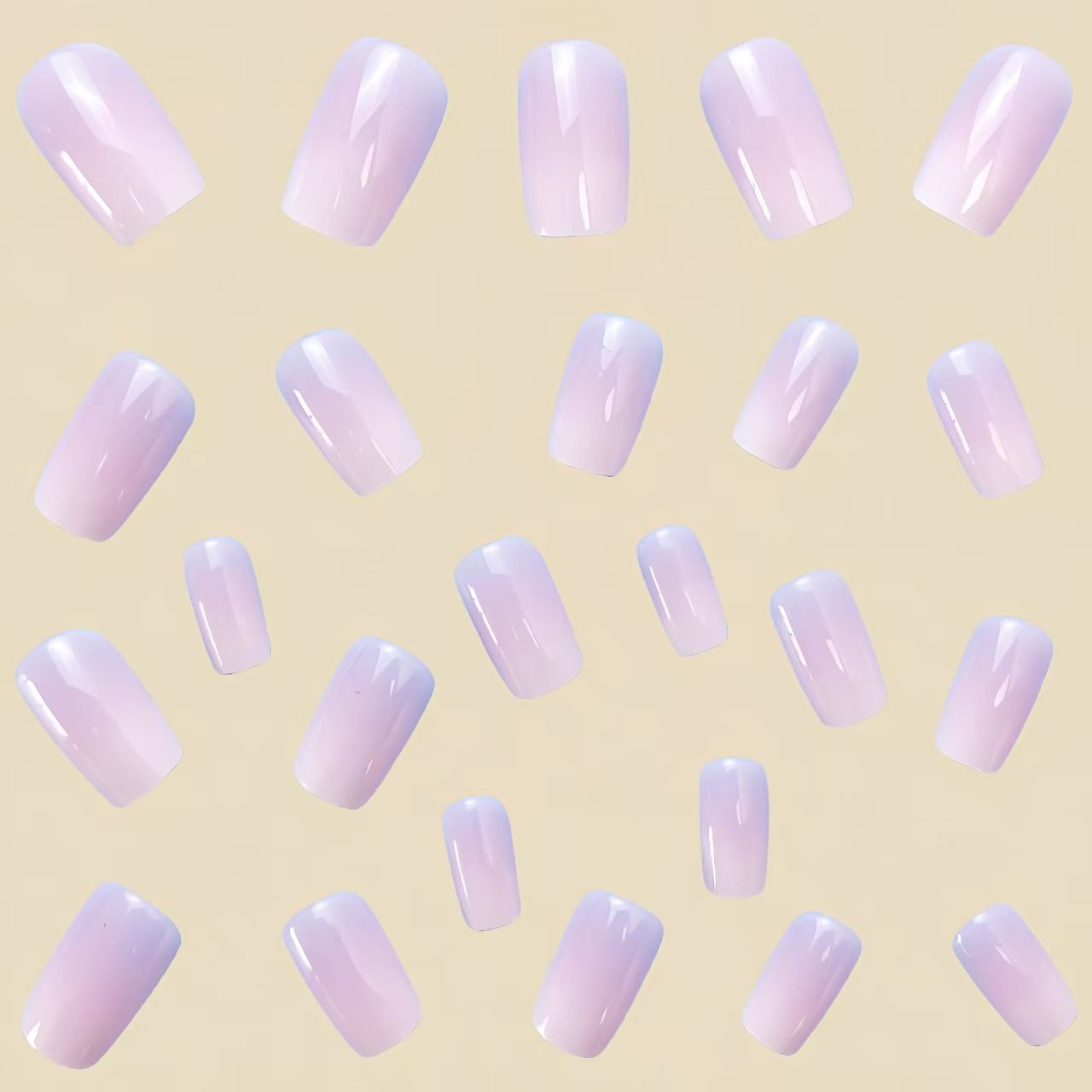 Press-on nail stickers - Long style nail art - Multi-color gradient nail stickers depicting the universe, stars, moons and other celestial bodies.