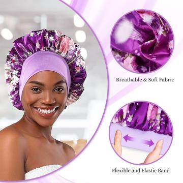 3Pcs Satin Bonnet Silk Hat Hair Bonnet Sleeping Elastic Wide Band Silk Sleep Cap Soft Breathable Silk Hair Wrap Sleeping Headwraps 3pcs one size