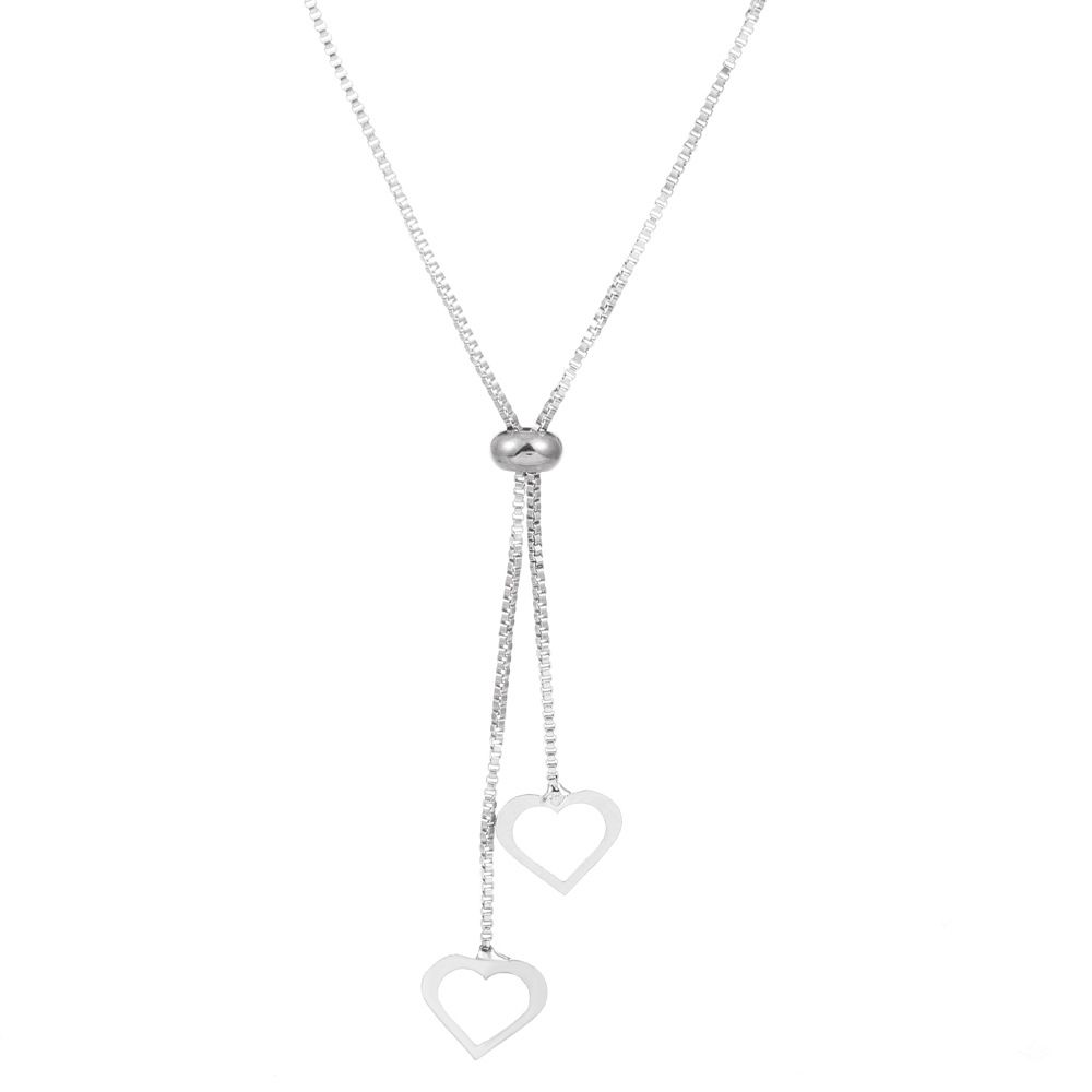 Women Necklace Triangle&love Charm Y Lariat Necklace Pendant, Girl Lover Gift Jewellery Yellow Gold Heart