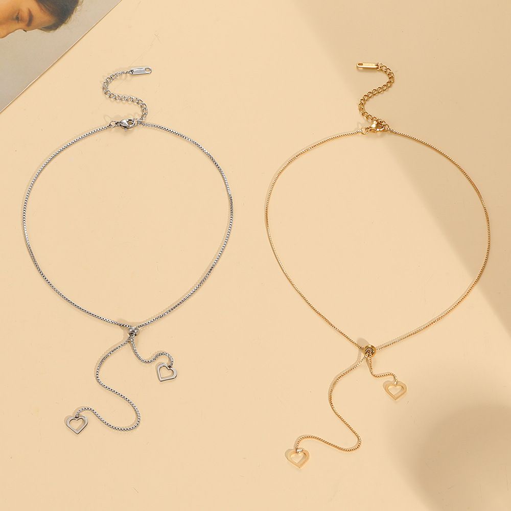Women Necklace Triangle&love Charm Y Lariat Necklace Pendant, Girl Lover Gift Jewellery Yellow Gold Heart