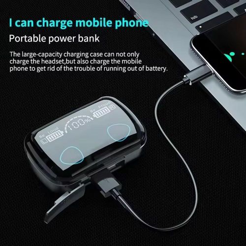 M10 Bluetooth 5.1 Earphones, 2200mAh Charging Case, Wireless Headphones,9D Stereo Sports Waterproof