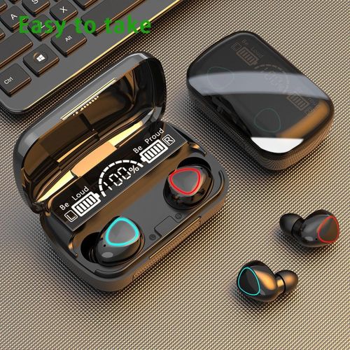M10 Bluetooth 5.1 Earphones, 2200mAh Charging Case, Wireless Headphones,9D Stereo Sports Waterproof