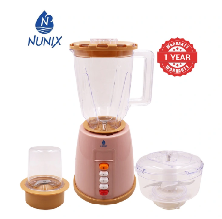 Nunix AK444 1.5L 3 IN 1 Blender Juicer Household Appliances With Grinder 【Hot】4 Speed Motor Stainless Steel