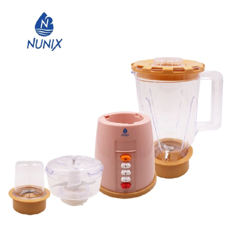Nunix AK444 1.5L 3 IN 1 Blender Juicer Household Appliances With Grinder 【Hot】4 Speed Motor Stainless Steel