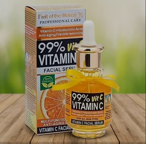 Fruit Of The Wokali 99% Vitamin C Facial Serum For Dark Spots Anti-aging Freckle Removing Lines Minimize Existing Wrinkles Multi-Function Essence Anti-Aging Serum Cream and Moisturizer