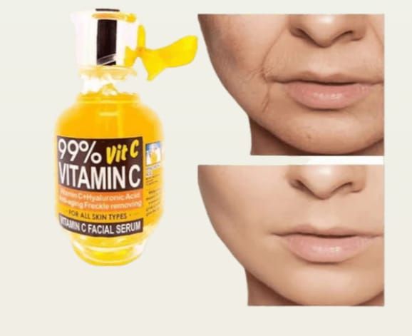 Fruit Of The Wokali 99% Vitamin C Facial Serum For Dark Spots Anti-aging Freckle Removing Lines Minimize Existing Wrinkles Multi-Function Essence Anti-Aging Serum Cream and Moisturizer