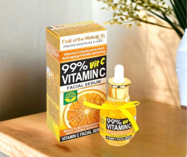 Fruit Of The Wokali 99% Vitamin C Facial Serum For Dark Spots Anti-aging Freckle Removing Lines Minimize Existing Wrinkles Multi-Function Essence Anti-Aging Serum Cream and Moisturizer