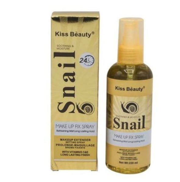 Kiss Beauty Snail Make Up Fix Spray Setting Spray Long Lasting  220ml Long-lasting makeup hold dewy finish control shine and reduce the appearance of pores