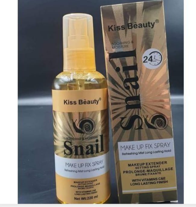 Kiss Beauty Snail Make Up Fix Spray Setting Spray Long Lasting  220ml Long-lasting makeup hold dewy finish control shine and reduce the appearance of pores