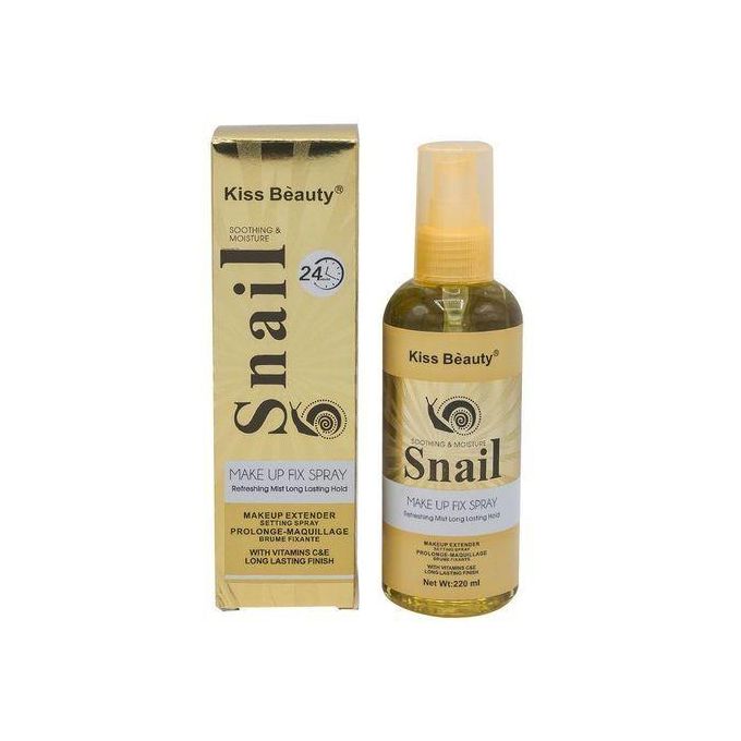 Kiss Beauty Snail Make Up Fix Spray Setting Spray Long Lasting  220ml Long-lasting makeup hold dewy finish control shine and reduce the appearance of pores