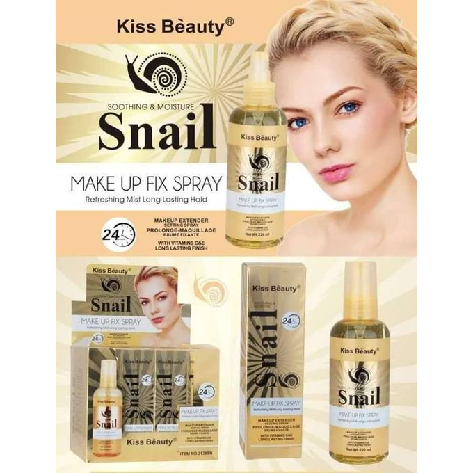 Kiss Beauty Snail Make Up Fix Spray Setting Spray Long Lasting  220ml Long-lasting makeup hold dewy finish control shine and reduce the appearance of pores