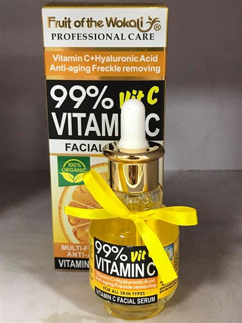 Fruit Of The Wokali 99% Vitamin C Facial Serum For Dark Spots Anti-aging Freckle Removing Lines Minimize Existing Wrinkles Multi-Function Essence Anti-Aging Serum Cream and Moisturizer