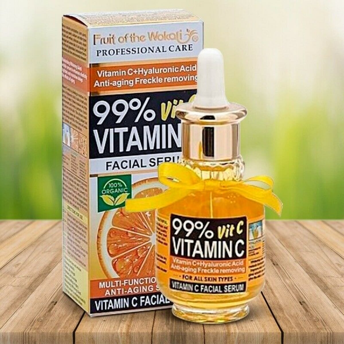 Fruit Of The Wokali 99% Vitamin C Facial Serum For Dark Spots Anti-aging Freckle Removing Lines Minimize Existing Wrinkles Multi-Function Essence Anti-Aging Serum Cream and Moisturizer