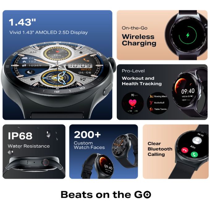 Infinix XWatch 3 WE Clear Bluetooth Calling 7-10 days work time (BT Call Off) Waterproof IP68 My Health App Digital Crown, Wireless Charger TBD 4 1.43-inch AMOLED Display & Waterproof