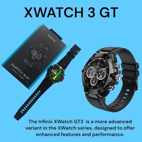 Infinix XWatch GT3 Smartwatch 1.53-inch AMOLED display 500mAh battery Bluetooth GPS Optional NFC Connectivity Heart Rate Monitoring Sleep Monitor Sensors  Waterproof IP68  My Health App