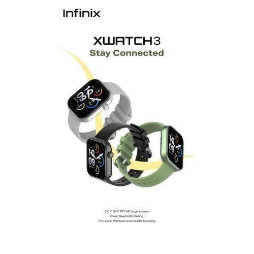INFINIX Xwatch 3 XW3  Smart Watch Clear Bluetooth Calling 7-10 days work time (BT Call Off) Waterproof IP68, My Health App, Digital Crown, Wireless Charge TBD 1.43 INCH AMOLED Display & Waterproof
