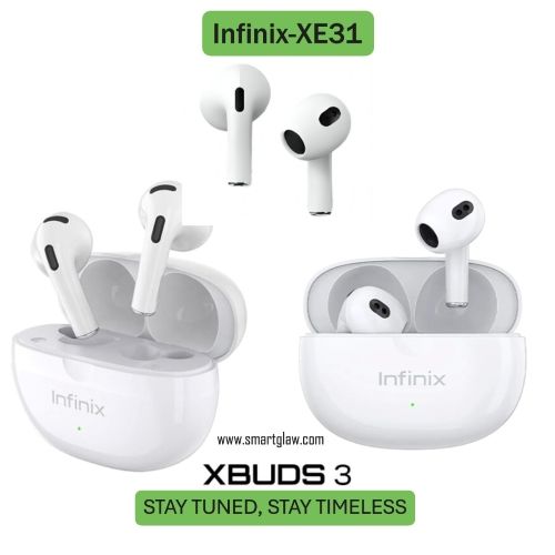 Infinix XBuds 3 XE31  Bluetooth Earbuds Clear Calls & Sound Ai ENC Noise Cancellation Long Battery life 30 hours Wireless Earphones IPX4 Water Resistant 1 Year Warranty