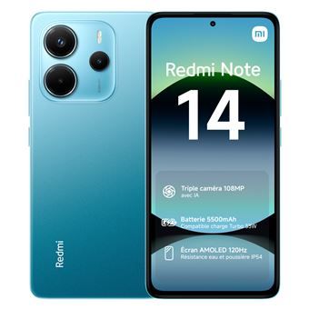 XIAOMI Redmi Note 14 6GB+ 128GB 8GB+256GB 6.67" AMOLED Display 120Hz Refresh rate108MP Camera 5500mAh Battery IP54 Dust and Splash resistant Fingerprint Unlock 33W Fast Charge Smart Phones