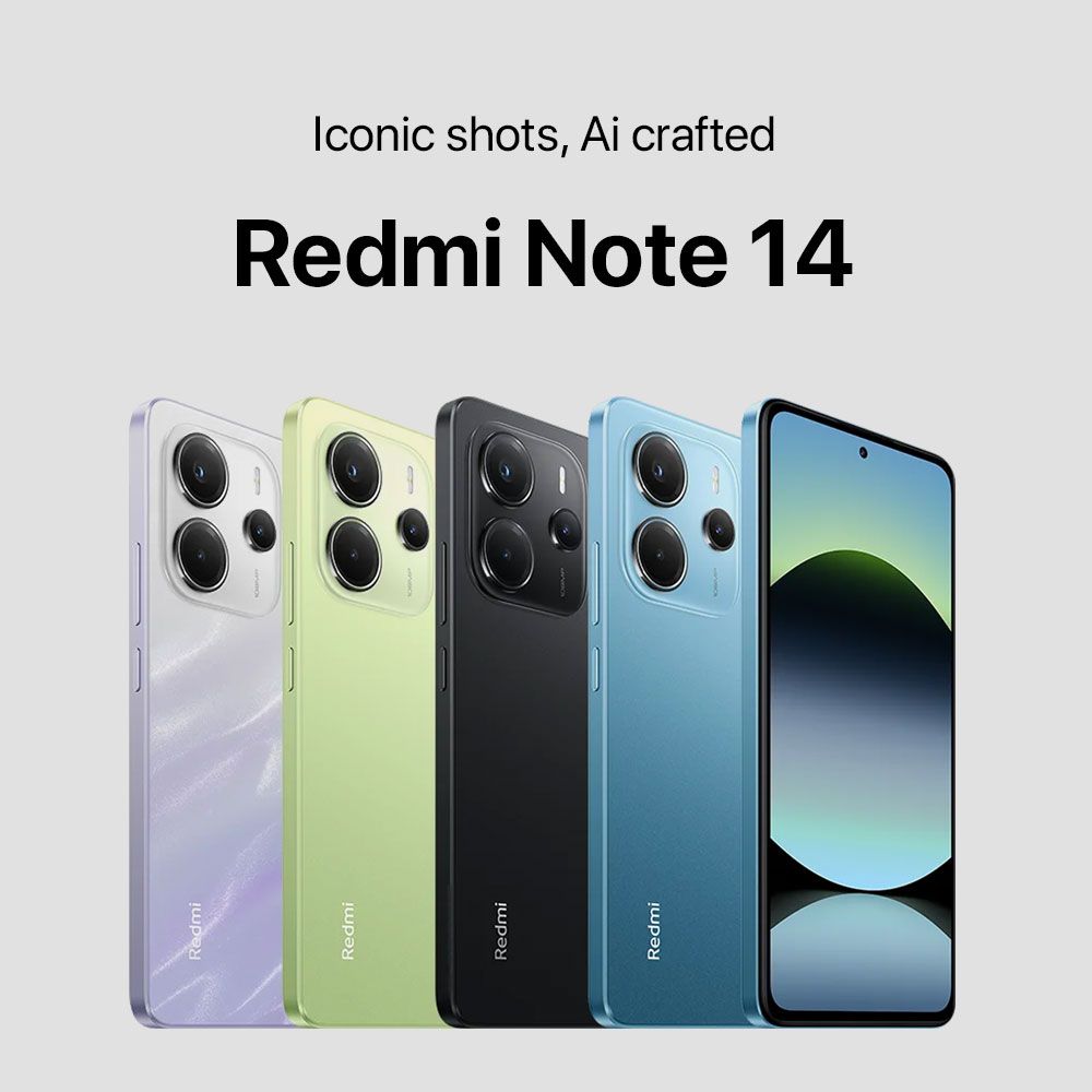 XIAOMI Redmi Note 14 6GB+ 128GB 8GB+256GB 6.67" AMOLED Display 120Hz Refresh rate108MP Camera 5500mAh Battery IP54 Dust and Splash resistant Fingerprint Unlock 33W Fast Charge Smart Phones