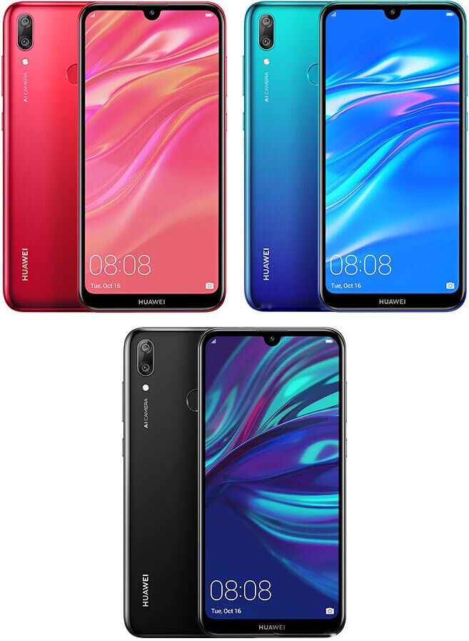 Huawei Y7 Pro  6.26" HD+ Display 4GB RAM + 128GB ROM  13MP+2MP Dual Camera  4000mAh Face Unlock -V Dual SIM 4G Smartphone  touchscreen  Long battery life smartphone Dual camera Smartphonephone