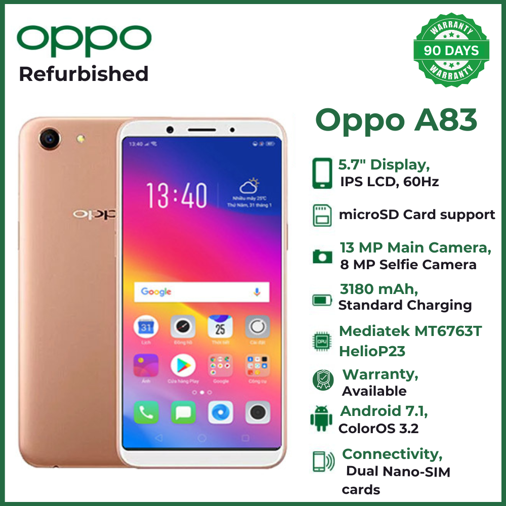 Refurbished OPPO A83  128GB+4GB 5.7"13MP 3180mAh Fingerprint unlock phone Dual SIM 4G phone Refurbished Phone SmartPhones Mobile Phones 128GB phone 4G Phones oppp phone smartphone