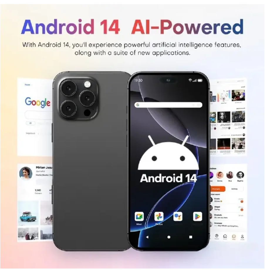 Calus 16 Pro Max Android 14 Smartphone 128GB ROM + 8GB RAM 6.6-inch IPS LCD screen display and 5200mAh battery capacity OCTA-CORE Processor 26MP dual main camera + 13MP Selfie Android Smartphone